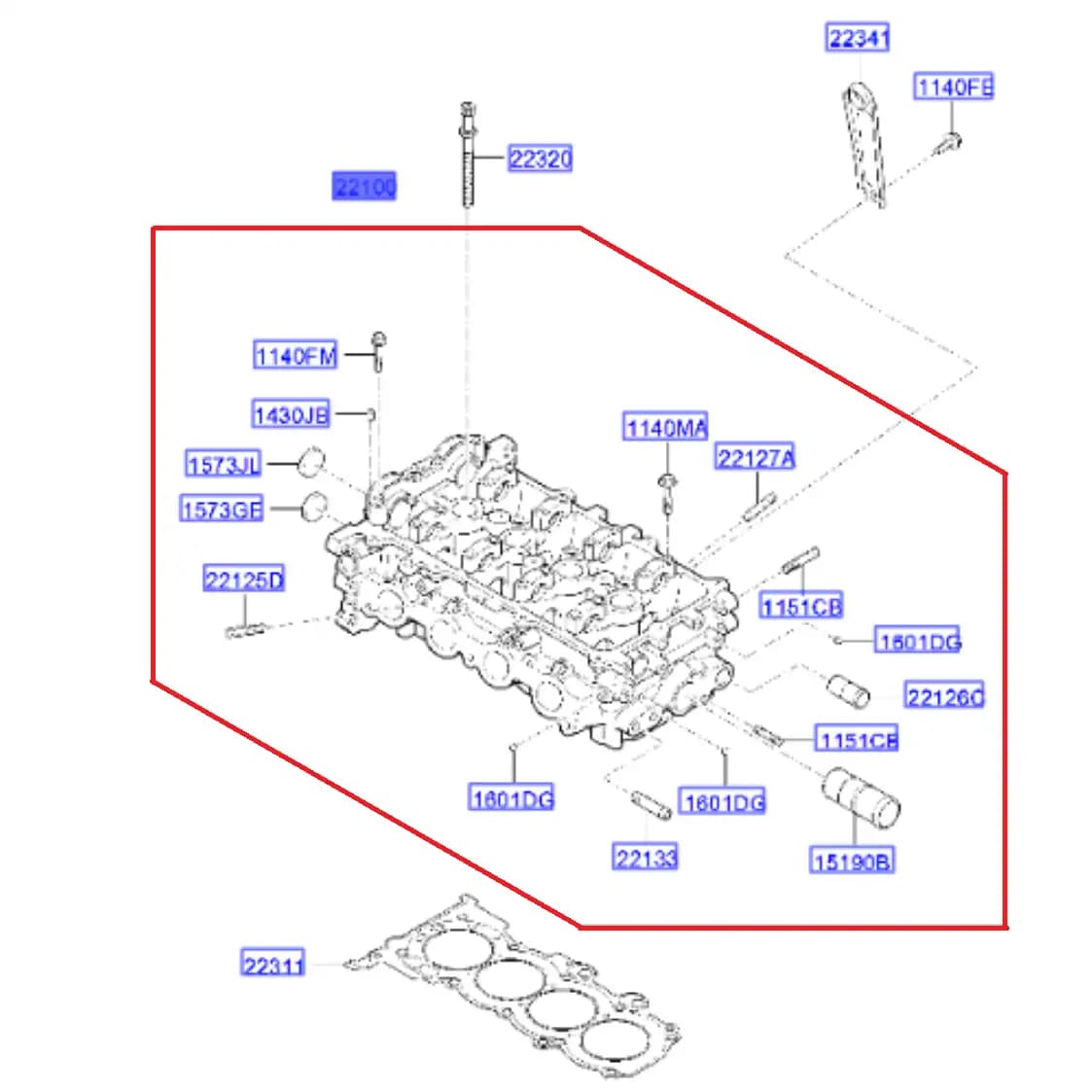 شماتیک نصب سرسیلندر کامل اکسنت ۲۰۱۷ - 1400cc